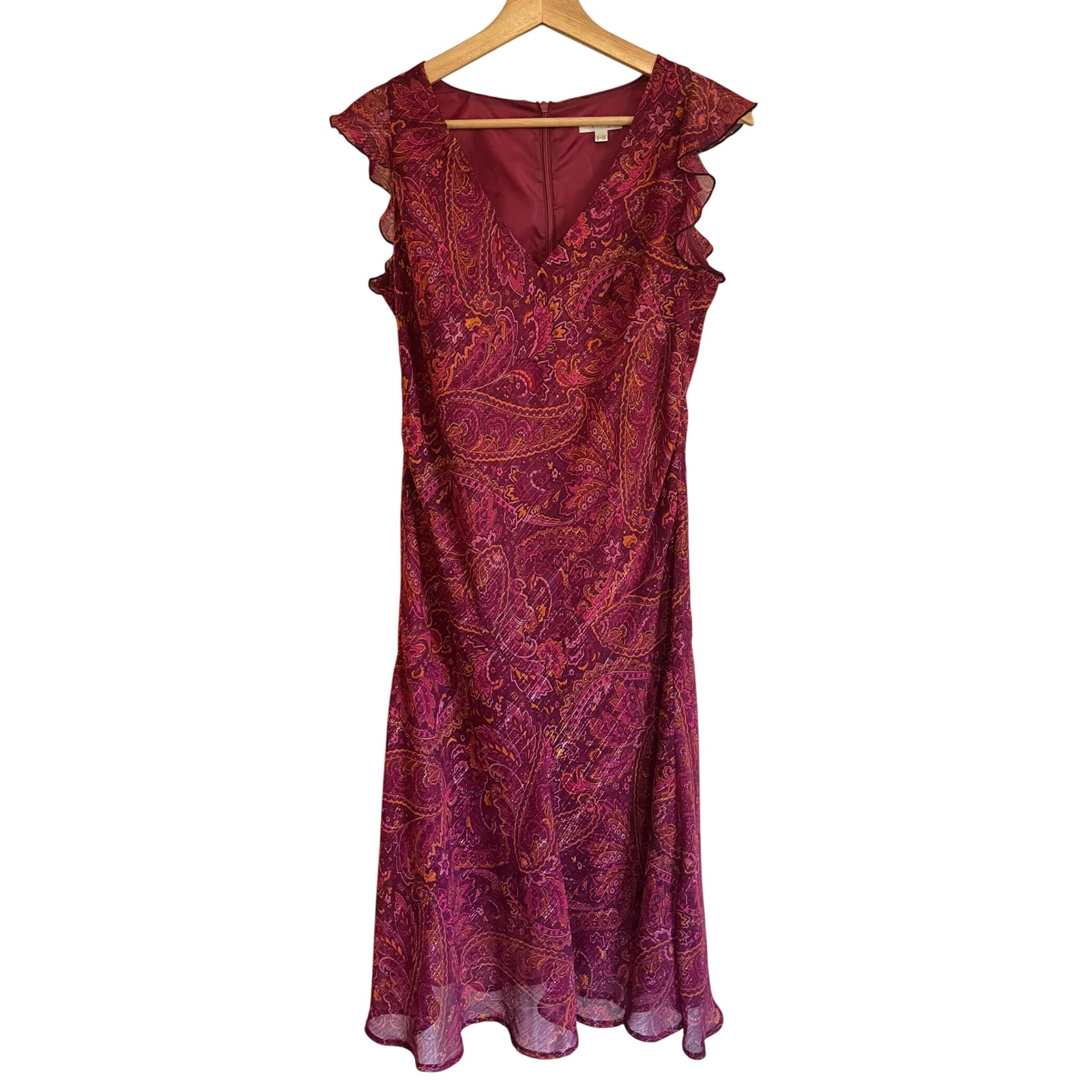 Un Deux Trois Paisley Flutter Midi Dress